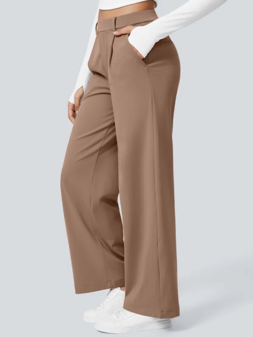 HALARA Tall Fit High Waisted Wide Leg Work Trousers Pants